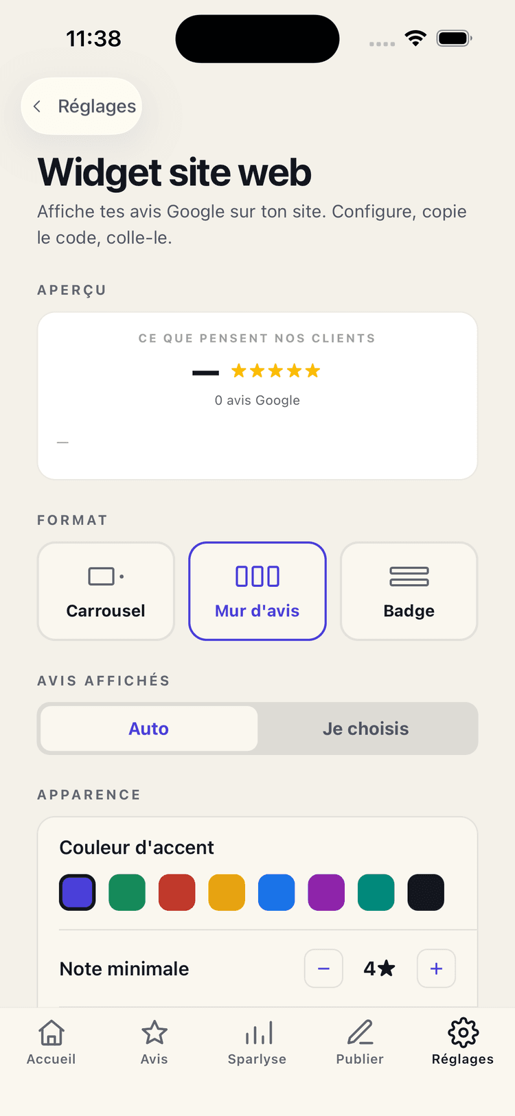 Affichez vos avis Google sur votre site web