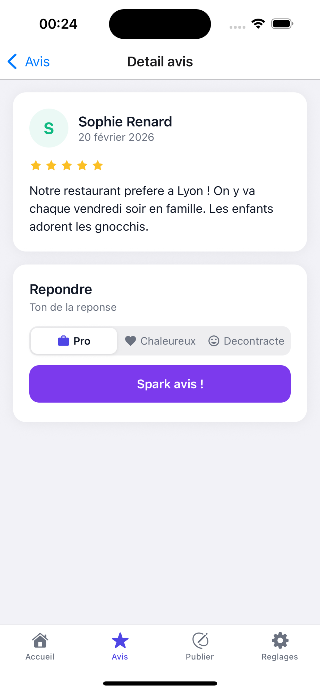 Sparkavis — Reponse IA